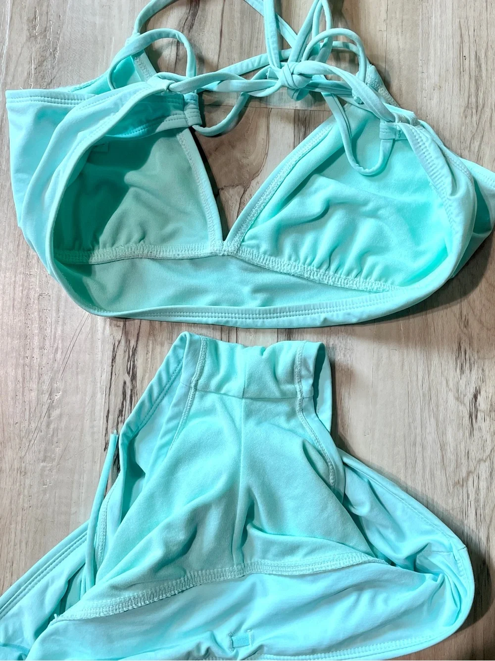Athleta bikini set, light blue teal color, Top & Bottom size small, swimsuit